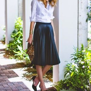 Topshop Midi Pleated Accordion Skirt Black 4